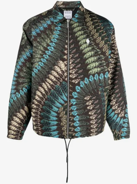 COUNTY OF MILAN leaf-jacquard bomber jacket