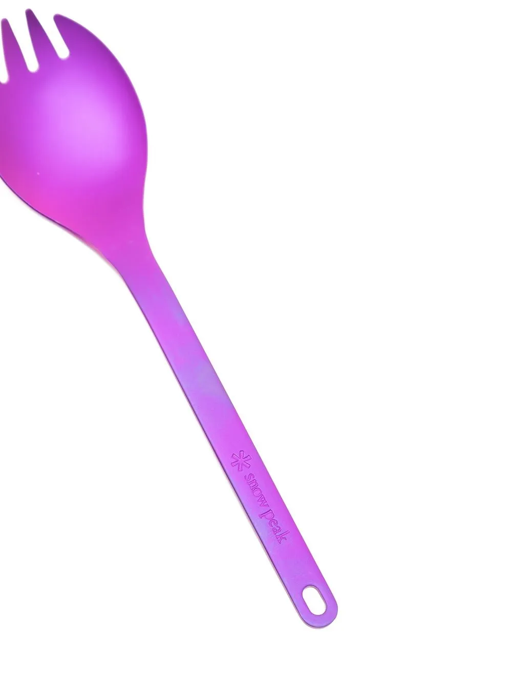 Snow Peak Engraved-logo Titanium Spork In Purple