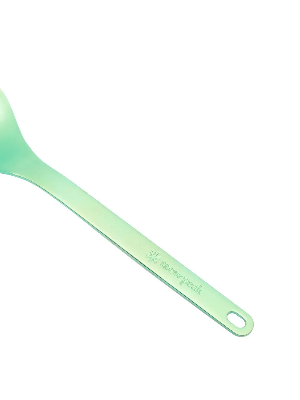 Snow Peak Engraved-logo Titanium Spork In Green