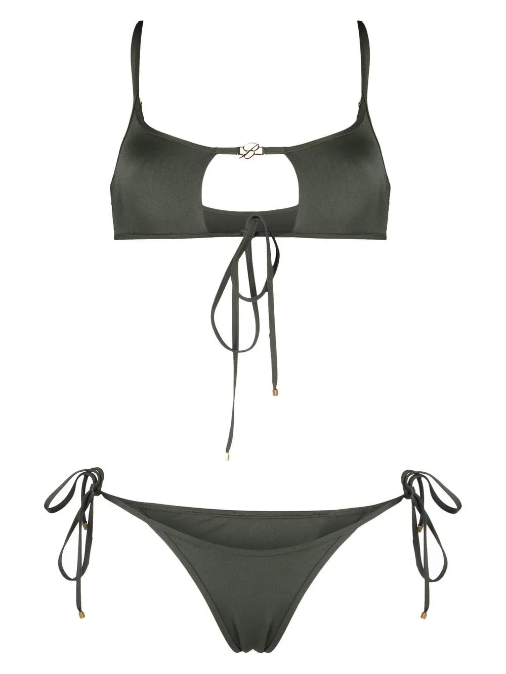 

Blumarine logo-embellished cut-out bikini - Green