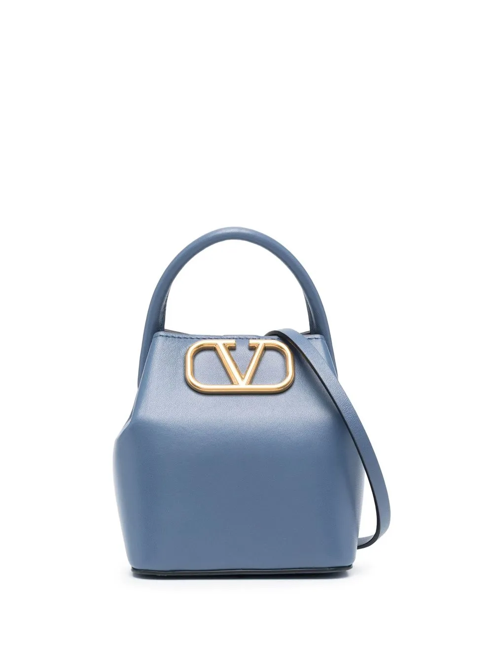 

Valentino Garavani logo-plaque leather mini bag - Blue