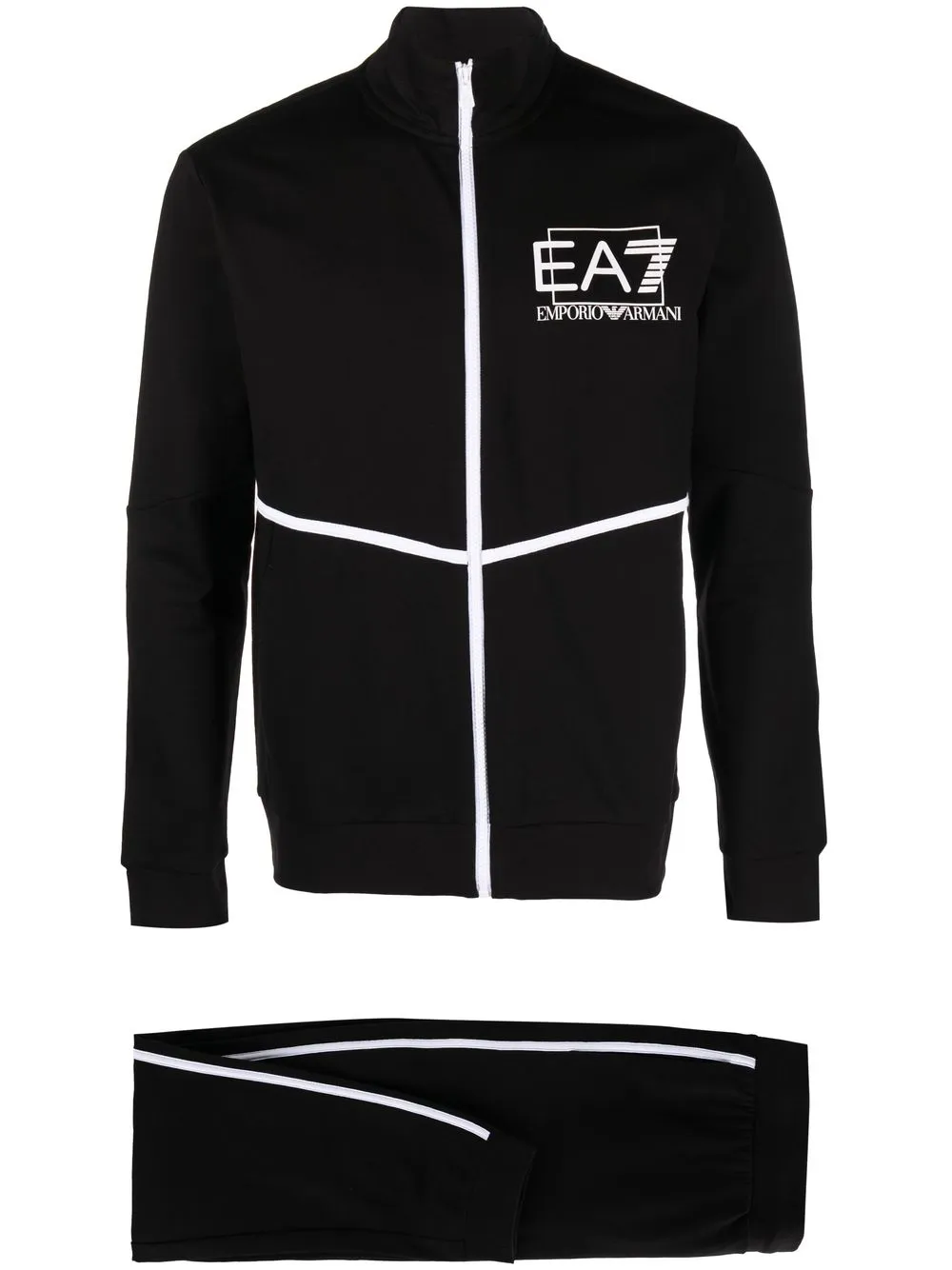 

Ea7 Emporio Armani traje deportivo con logo estampado - Negro