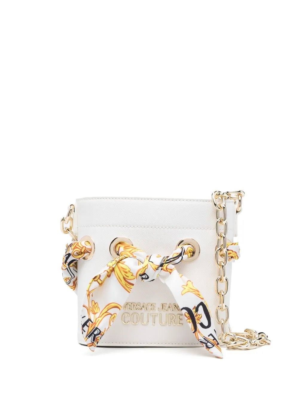 

Versace Jeans Couture mini scarf-detail crossbody bag - White