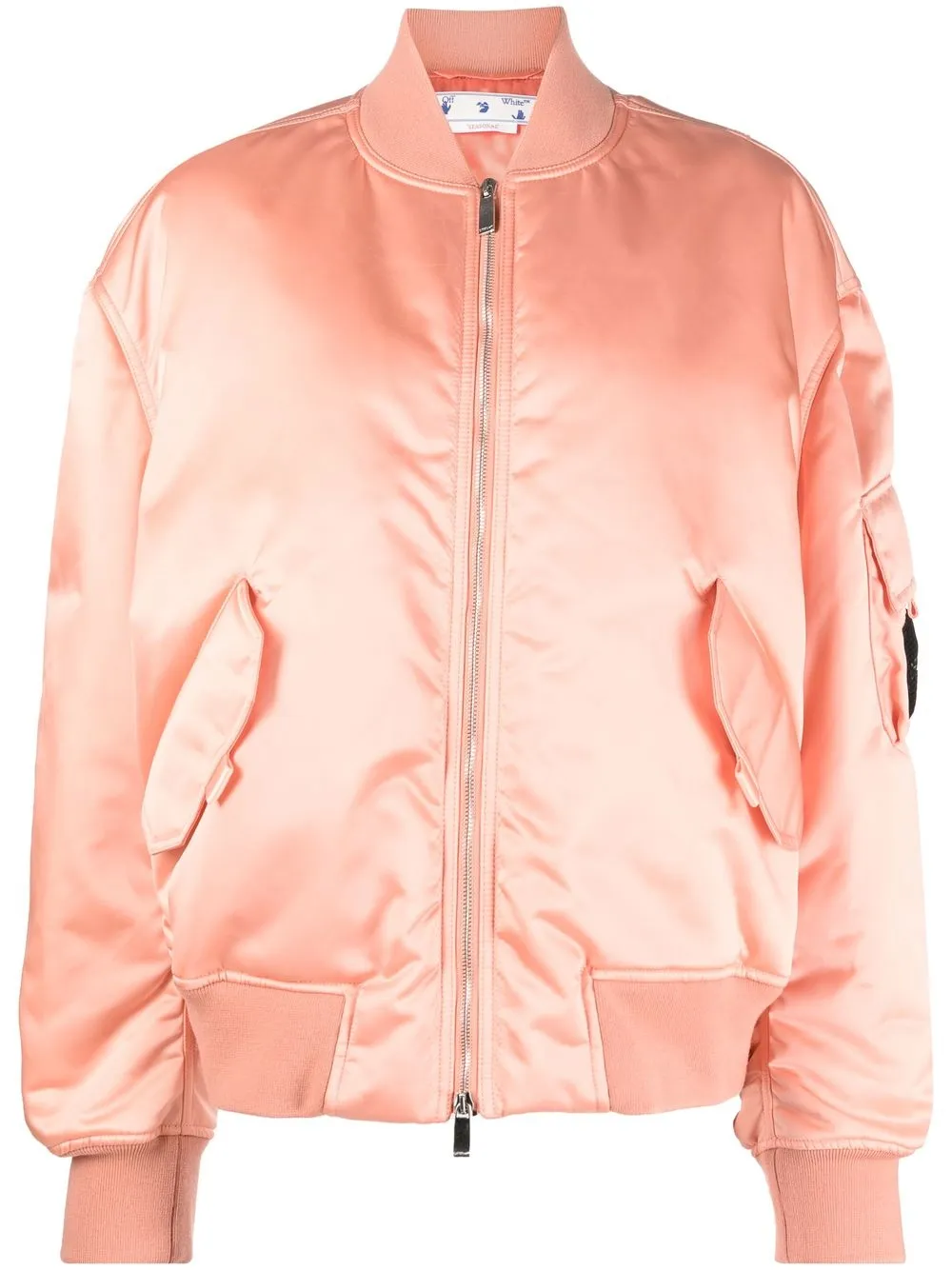 

Off-White Laundry logo-patch bomber jacket - Pink