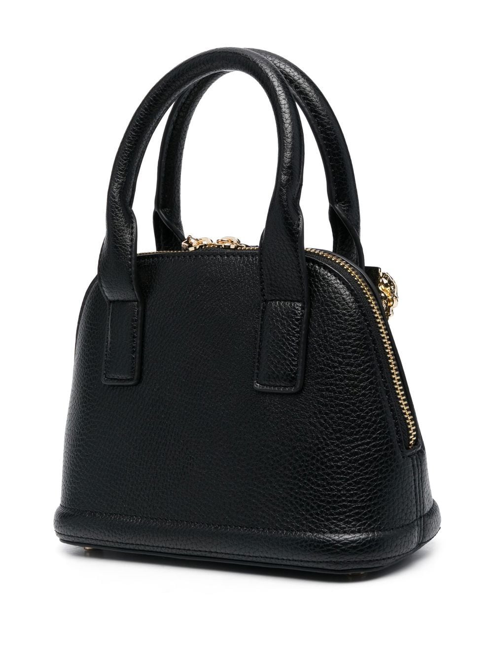 Shop Versace Jeans Couture Faux Leather Mini Tote Bag In Black