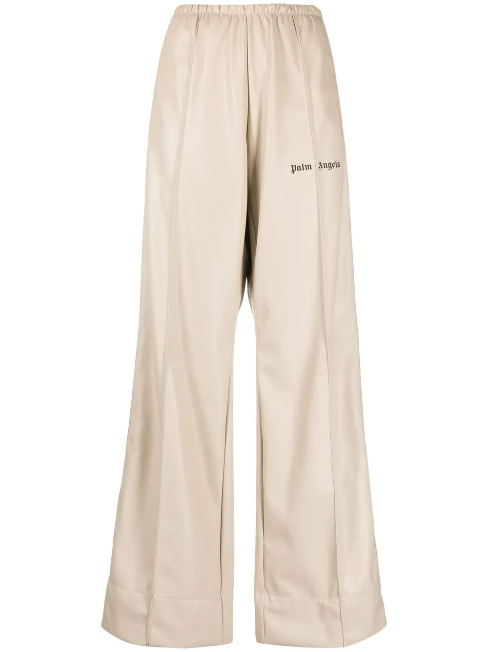 

Palm Angels faux-leather wide-leg track pants - Neutrals