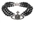 Vivienne Westwood Messaline Orb three-row chocker - Black