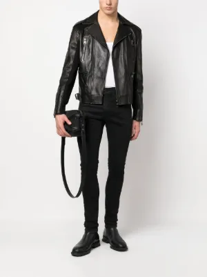 メンズ ALEXANDER MCQUEEN レザー ジャケット グレー