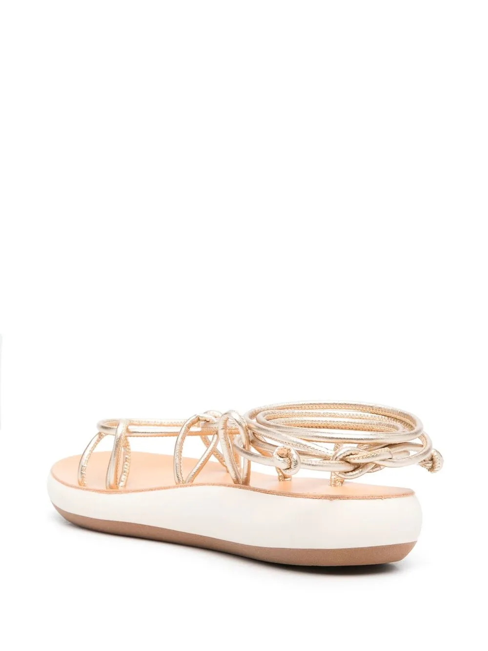 Shop Ancient Greek Sandals Lace-up Minimal Sandals In Gold