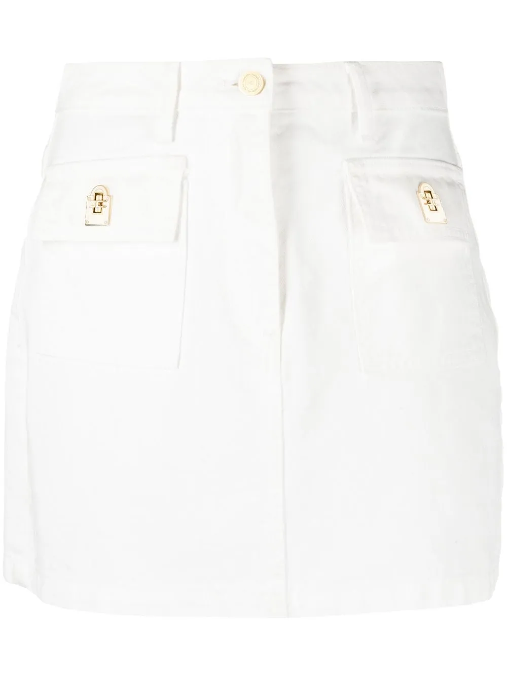 

Elisabetta Franchi flap-pocket denim skirt - White