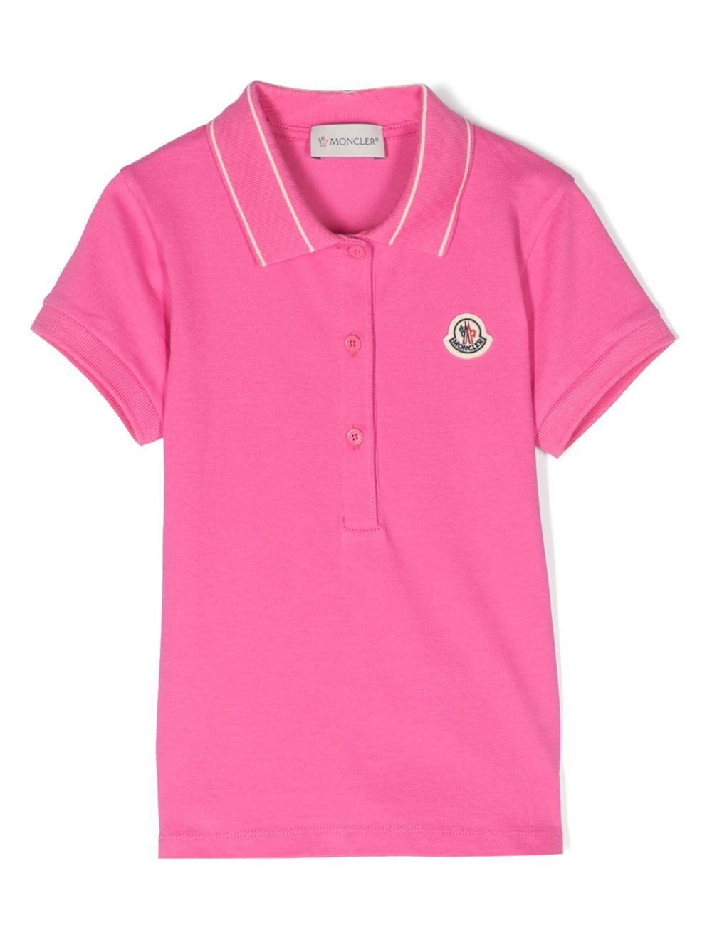 Moncler Enfant logo-patch polo shirt - Pink