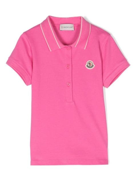 Moncler Enfant logo-patch polo shirt 