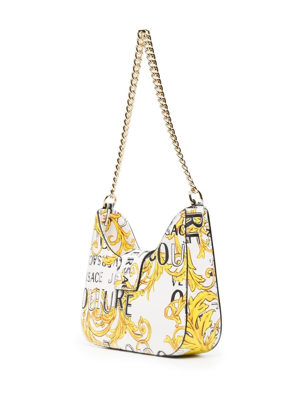 Shop Versace Jeans Couture Couture-print Shoulder Bag In White
