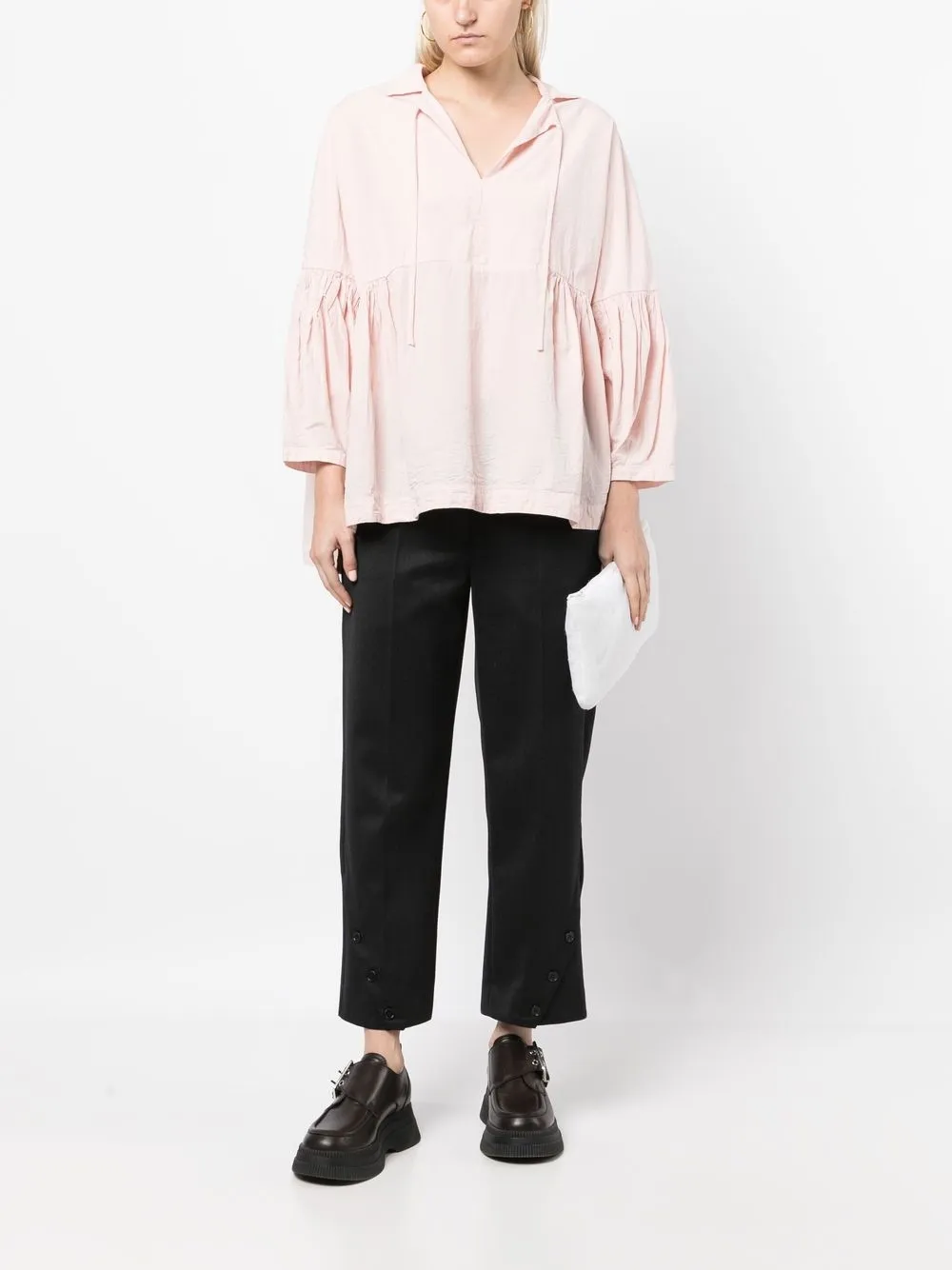 Casey Casey Gesmockte blouse - Roze