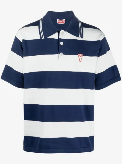 Kenzo embroidered logo striped polo shirt