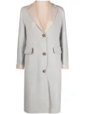 Eleventy two-tone single-breasted wool coat - Grey