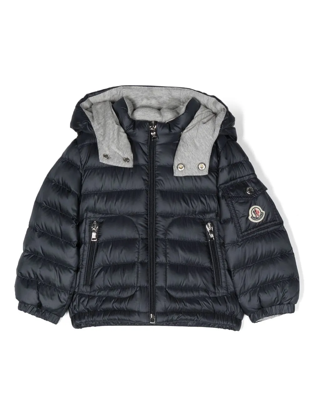 

Moncler Enfant logo-patch padded down jacket - Blue