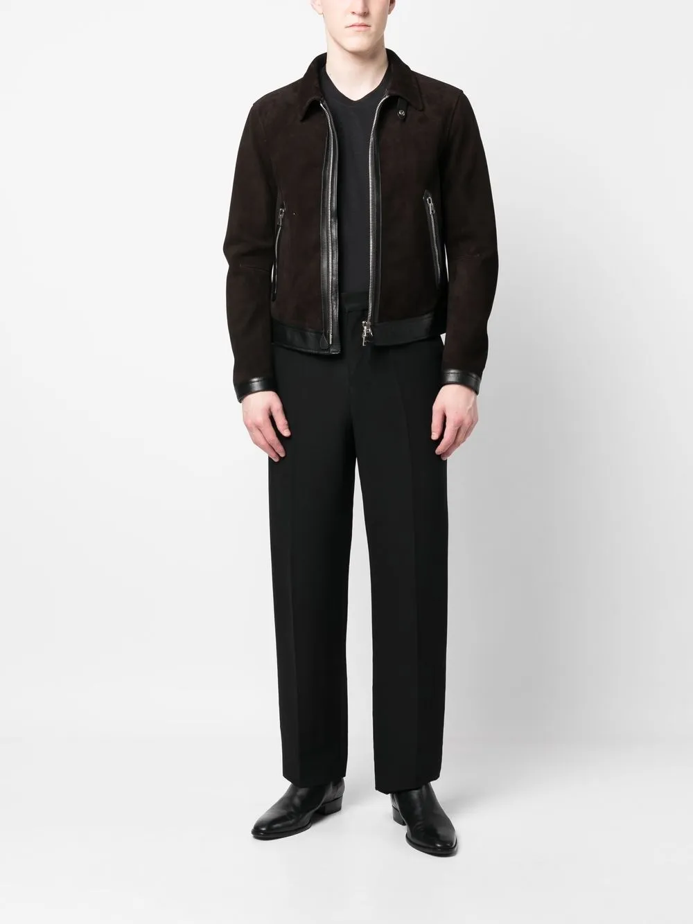 TOM FORD Blouse met contrast - Bruin