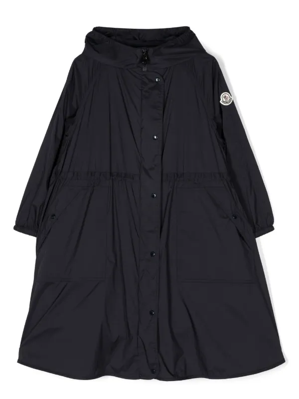 Moncler Enfant logo print Hooded Raincoat Blue FARFETCH AE