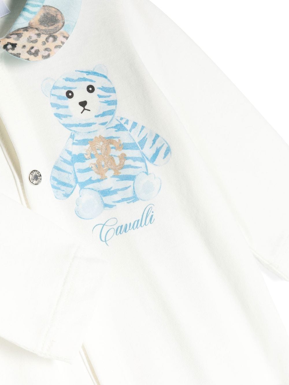 Shop Roberto Cavalli Junior Teddy Bear-print Babygrow Set In White