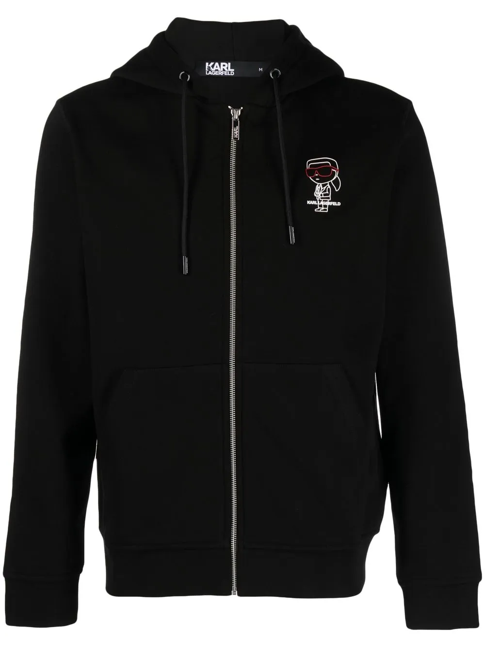 

Karl Lagerfeld hoodie con cierre y logo estampado - Negro