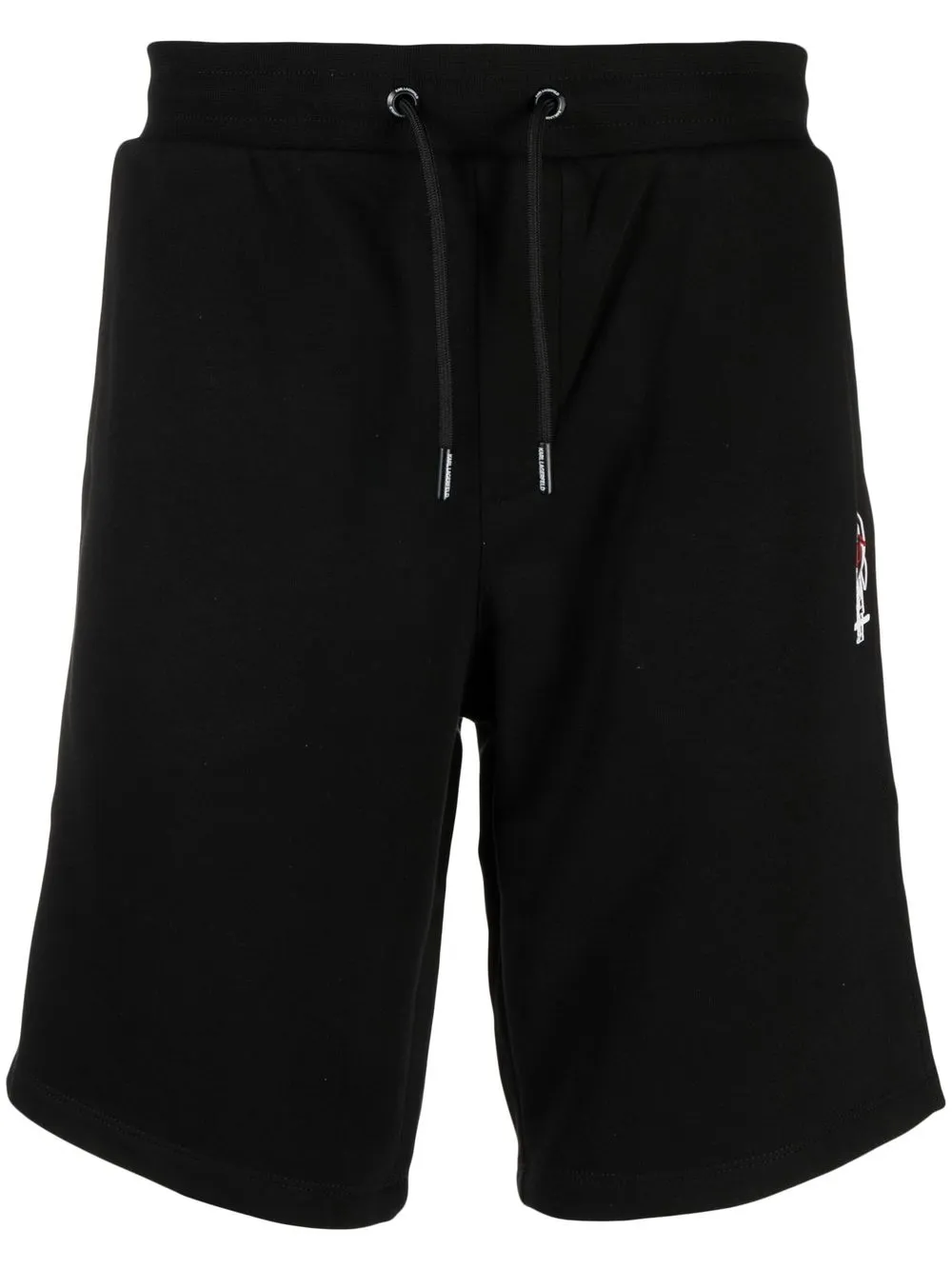 

Karl Lagerfeld logo-print cotton track shorts - Black