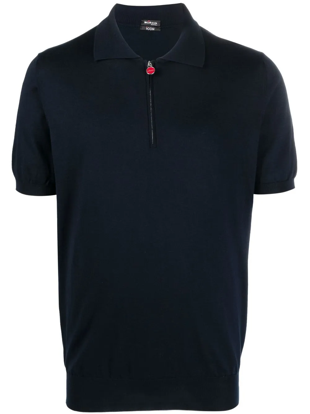 

Kiton zip-up short-sleeved polo shirt - Blue