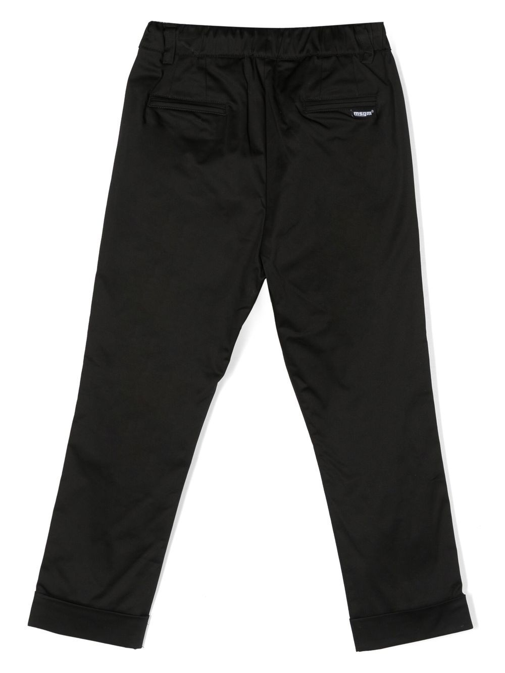 Shop Msgm Logo-patch Drawstring Trousers In Black
