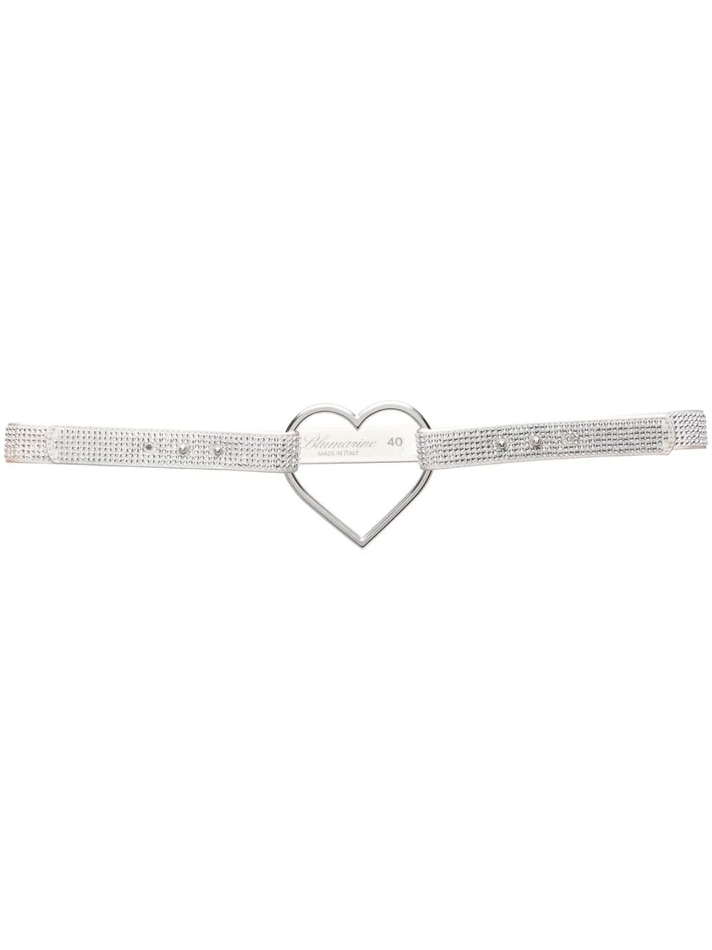 

Blumarine crystal-embellished heart belt - Grey