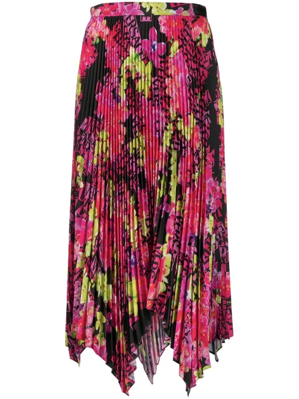 スカート VERSACE PLEATED SKIRT WITH FLORAL PRINT 19612384_43939429_600.jpg