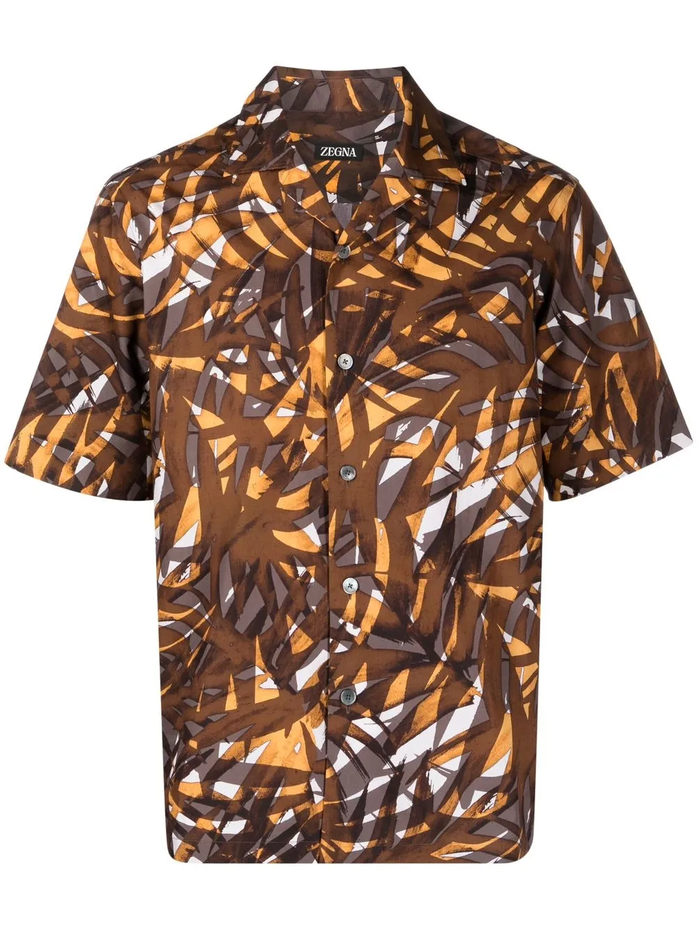 

Zegna all-over leaf-print cotton shirt - Brown