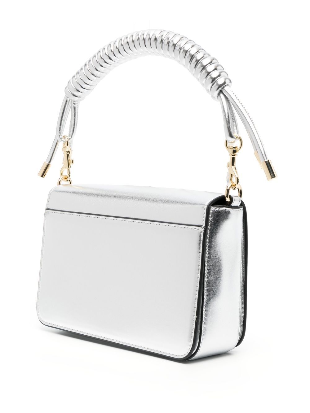 Shop Versace Jeans Couture Faux Leather Shoulder Bag In Silber