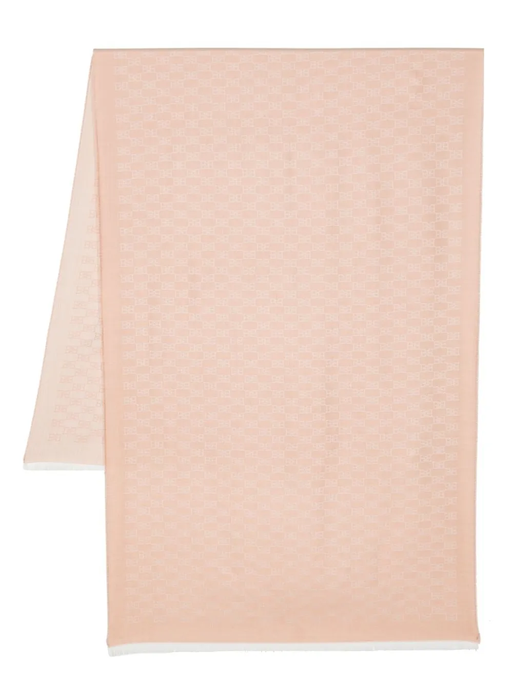 

Bally monogram pattern frayed edge scarf - Pink