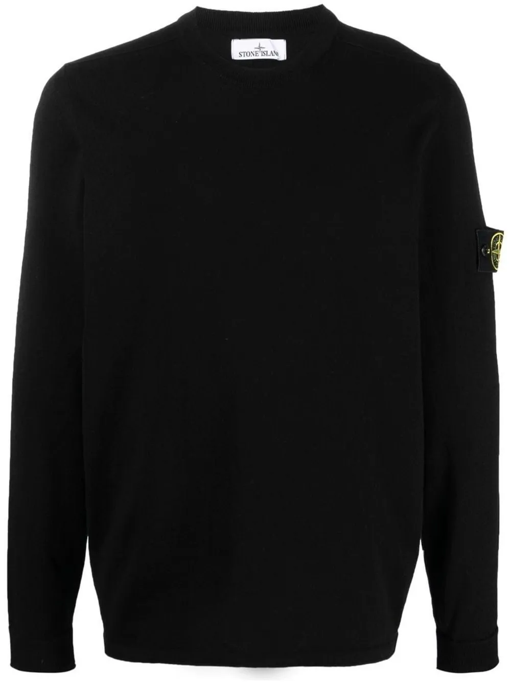 Shop Stone Island Logo-patch Crew Neck Jumper