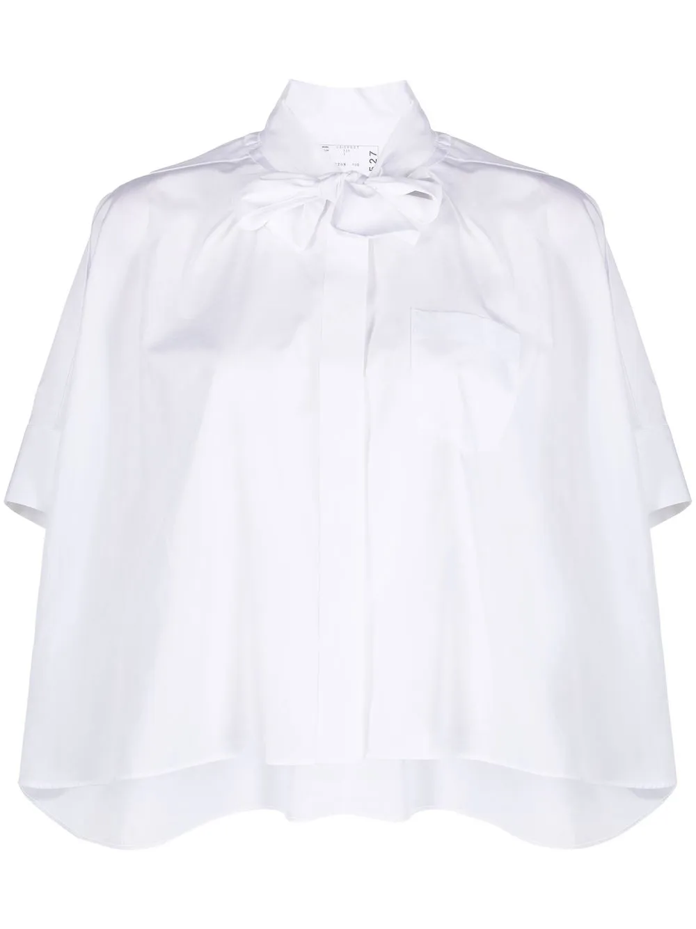 

sacai bow-detail cropped shirt - White