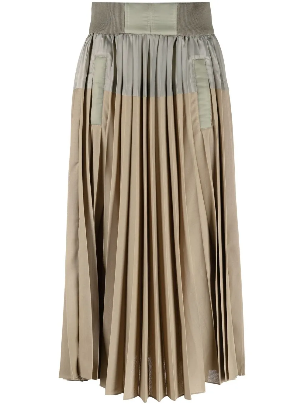 

sacai colour-block pleated dress - Neutrals