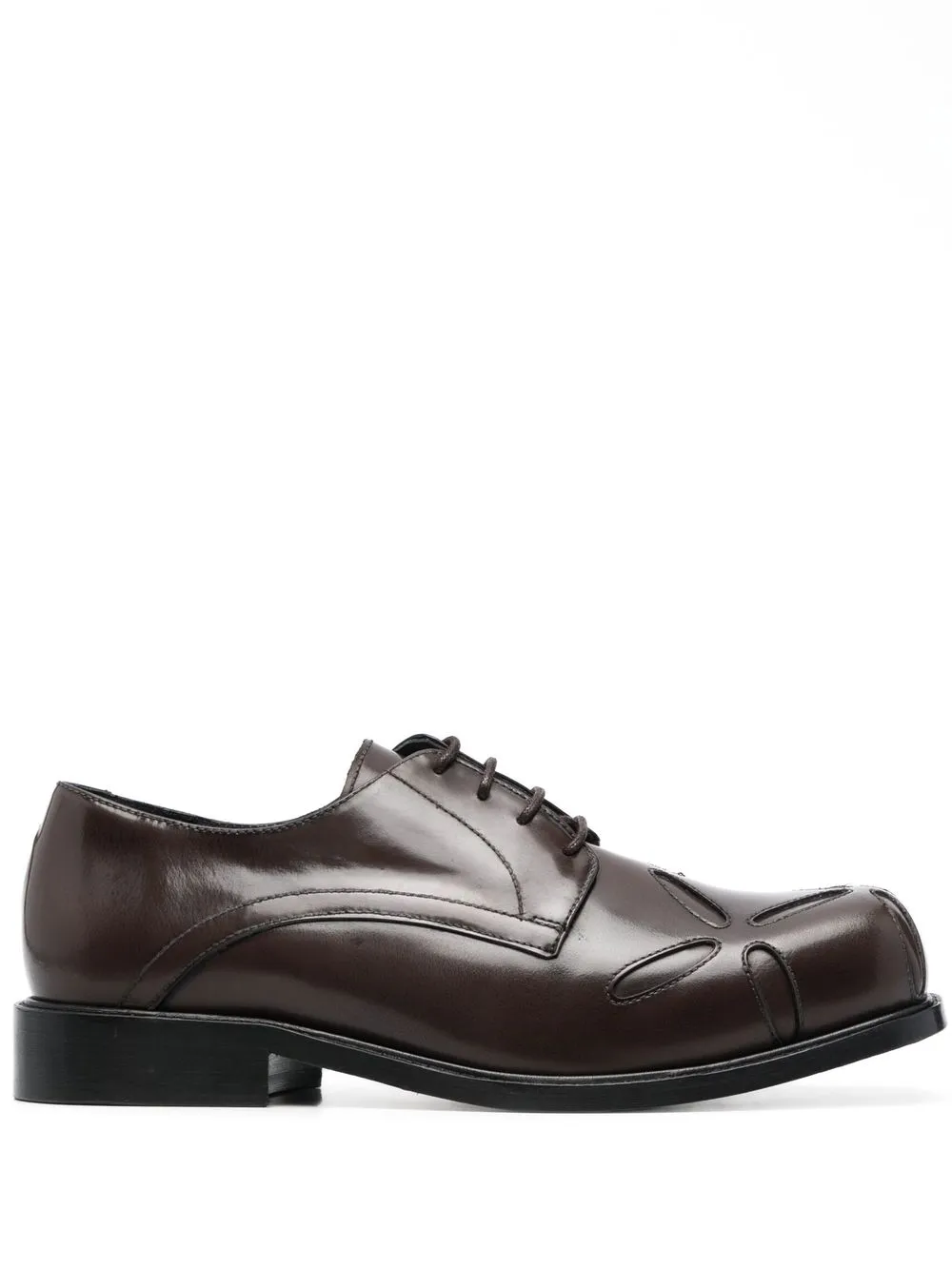 Slashed square-toe Derby shoes