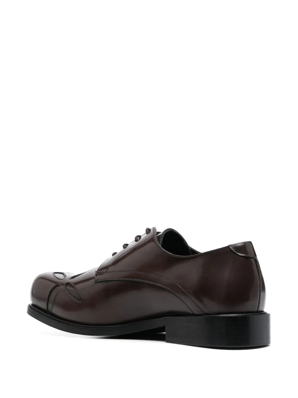 Shop Stefan Cooke Slashed Square-toe Derby Shoes In Brown