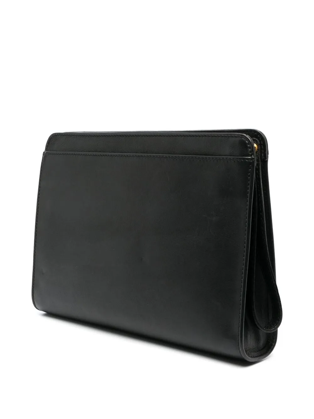 Pre-owned Celine 1990s Logo Patch Clutch In Black