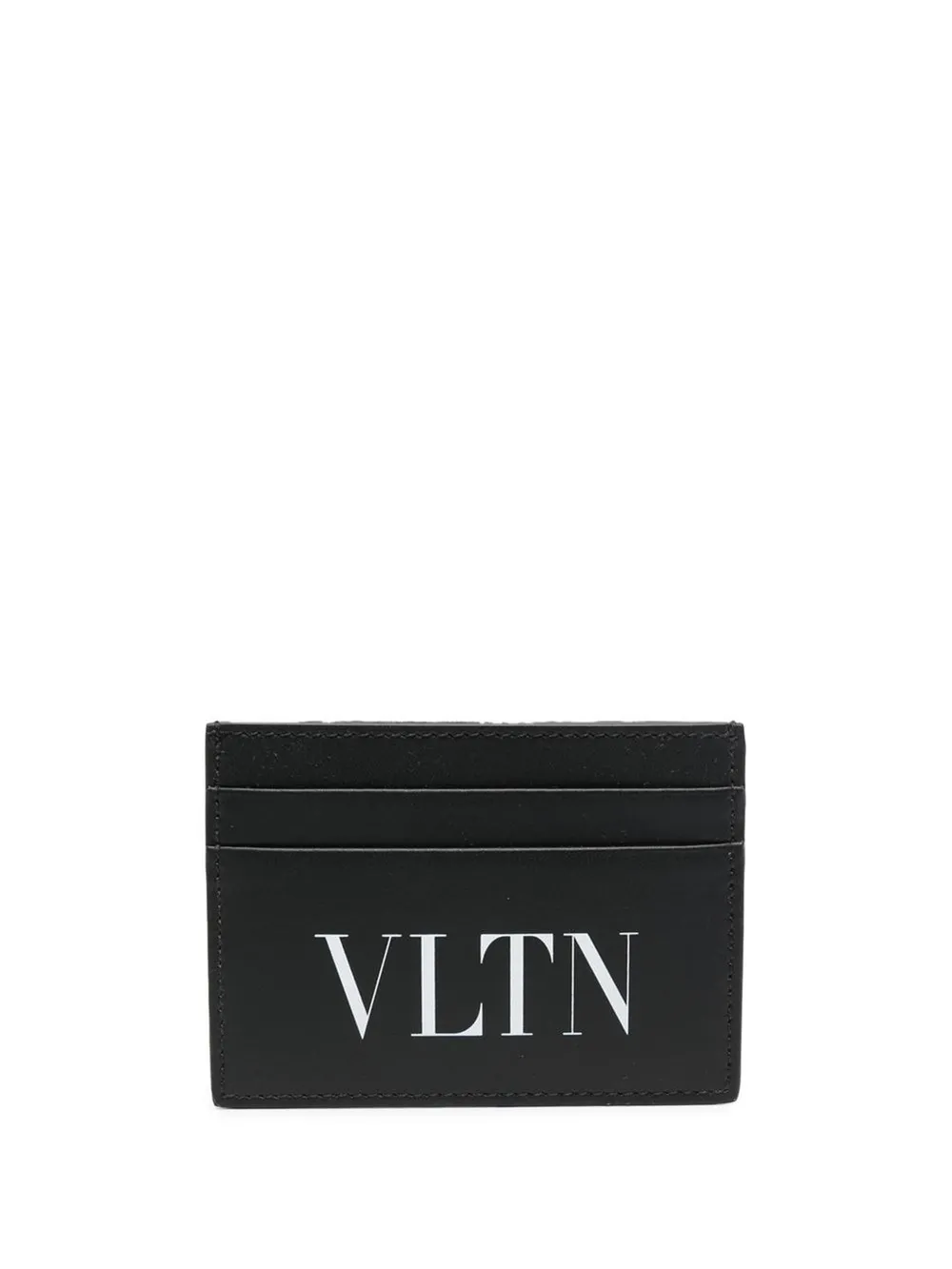 

Valentino Garavani logo-print leather card holder - Black