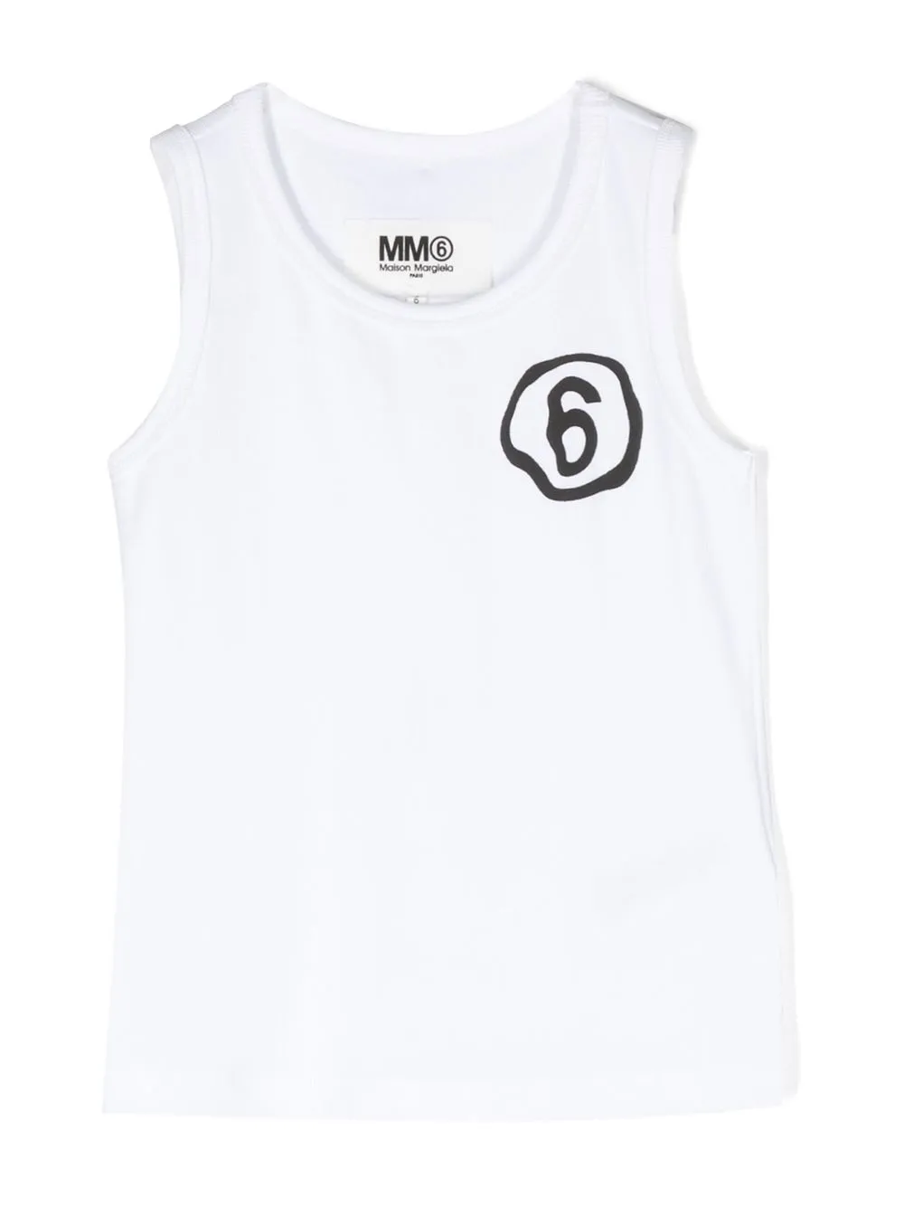 

MM6 Maison Margiela Kids top con logo estampado - Blanco