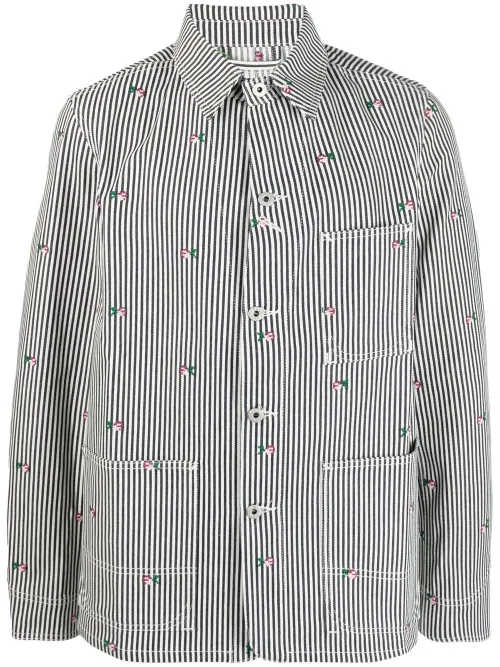 Chemise rayée en coton à fleurs - Kenzo - Modalova