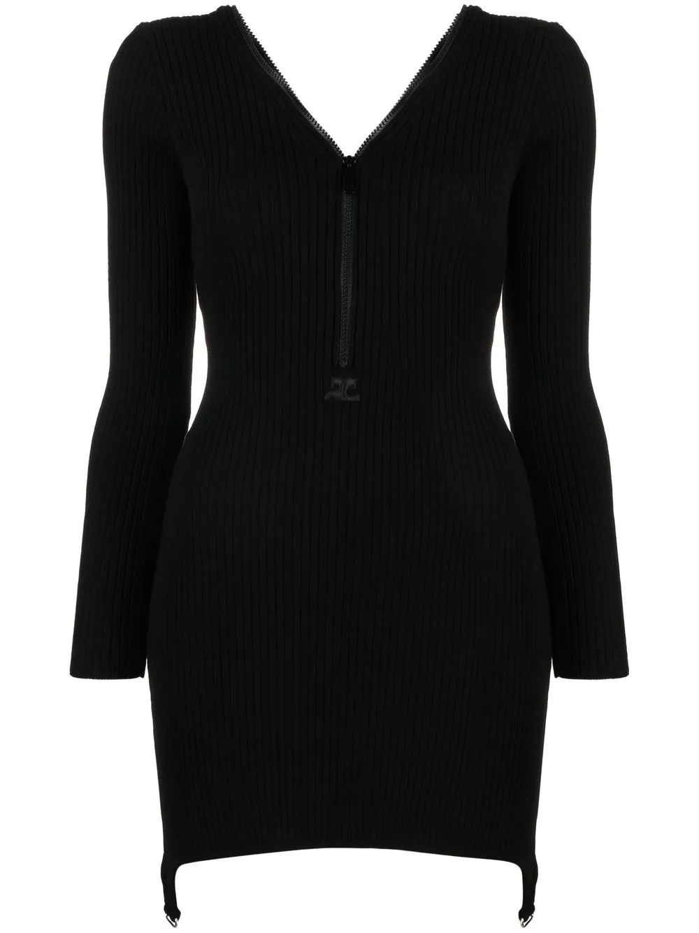 

Courrèges zipped rib-knit dress - Black