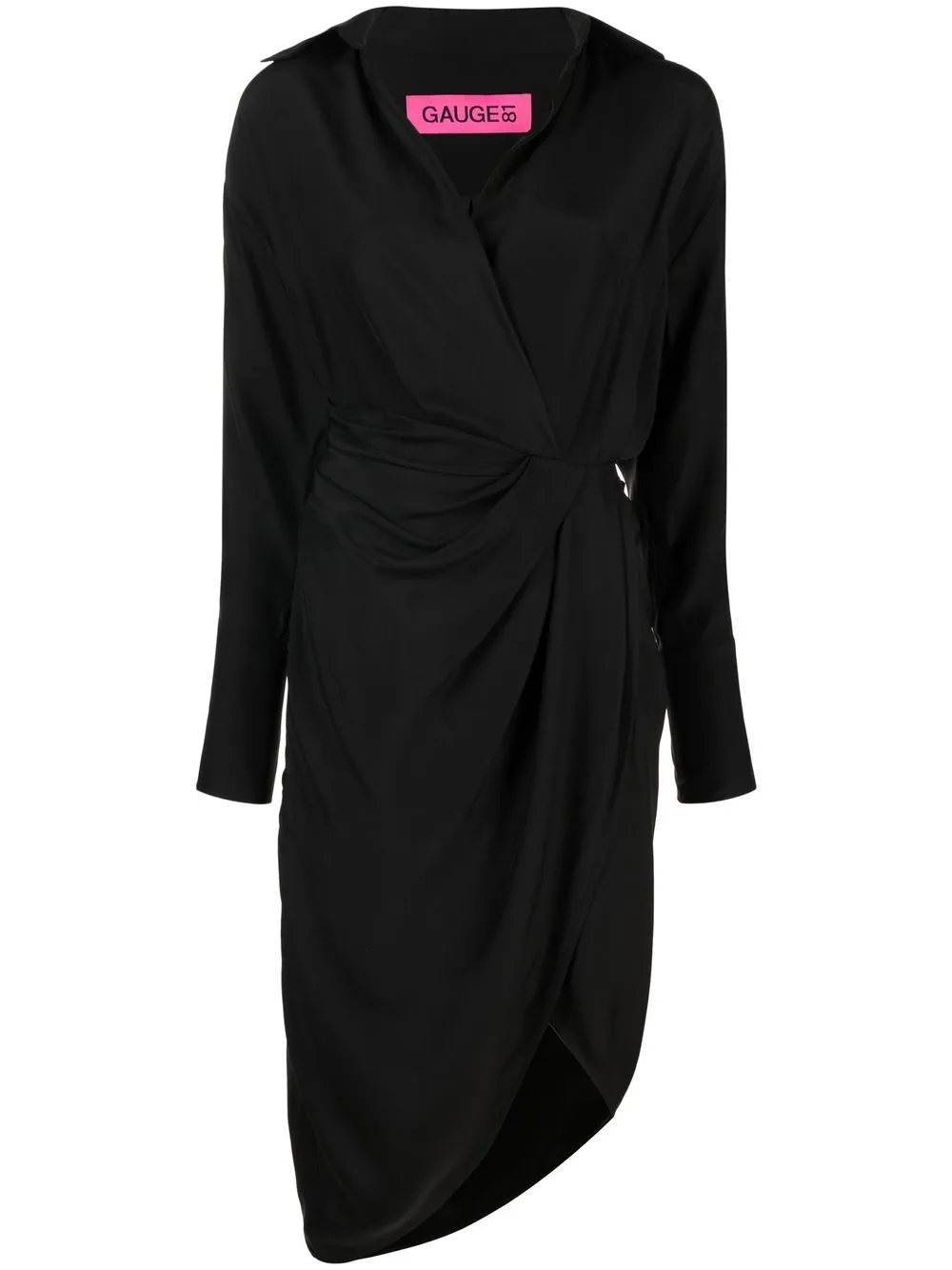 

GAUGE81 draped silk wrap dress - Black