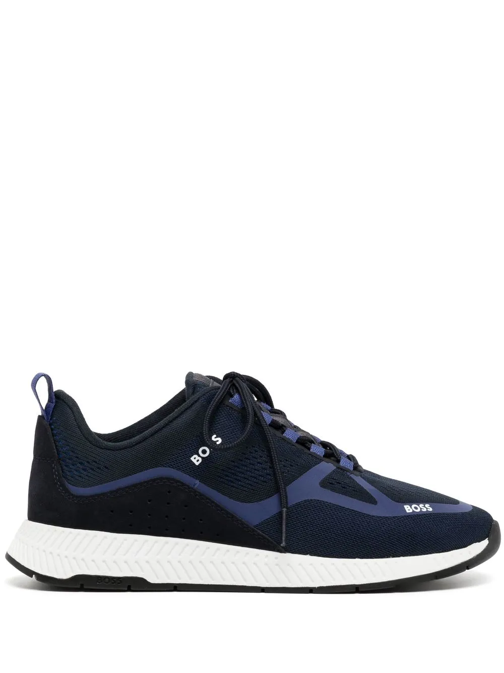 

BOSS side logo-print mesh sneakers - Blue