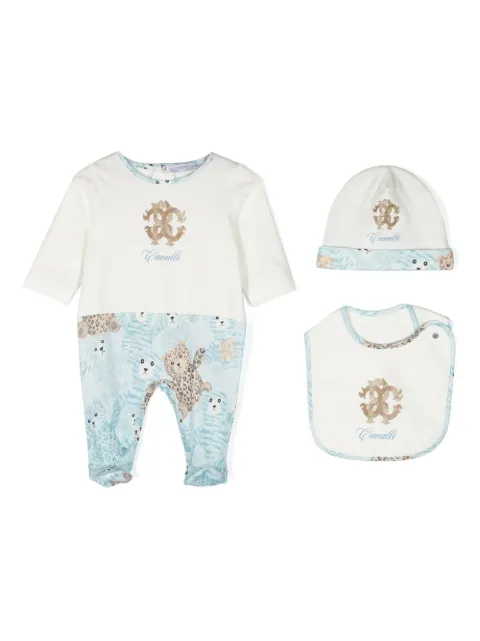 Roberto Cavalli Junior Set neonato con stampa Teddy Bear 