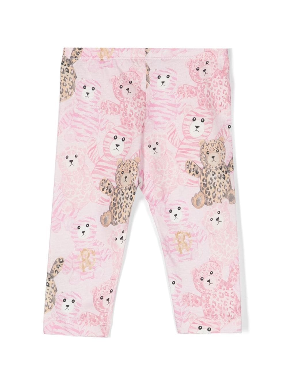 Shop Roberto Cavalli Junior Teddy Bear-print Cotton Leggings In Pink
