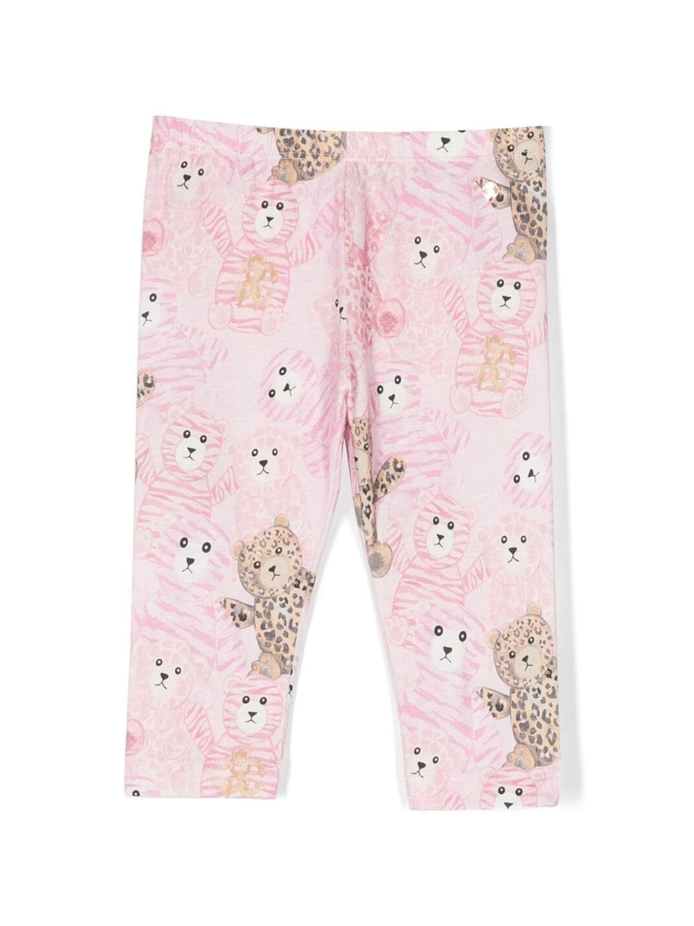 Roberto Cavalli Junior teddy bear-print cotton leggings - Pink