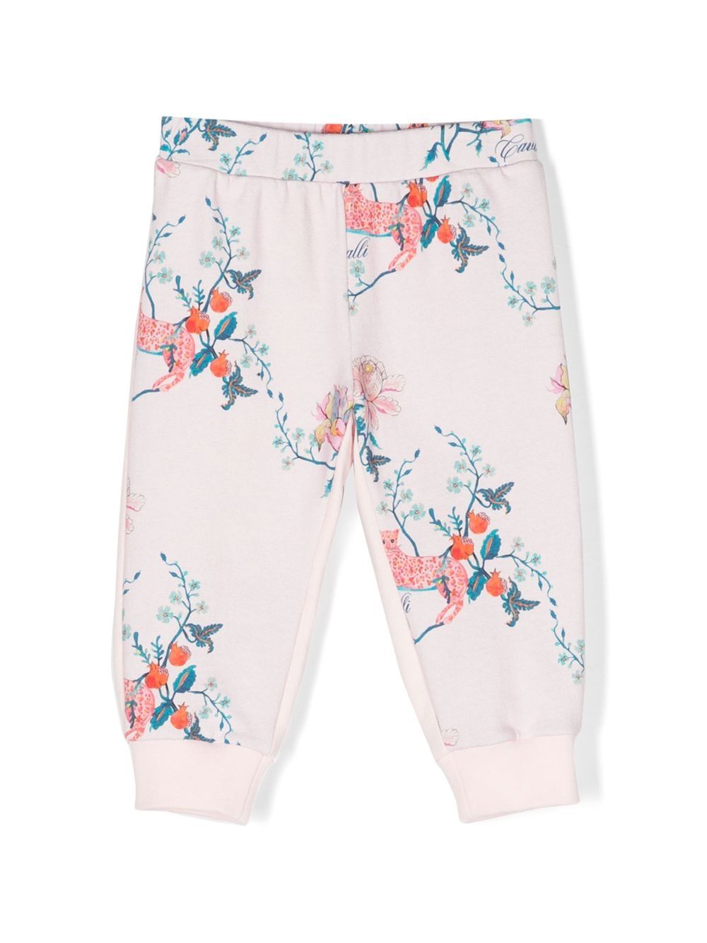 Roberto Cavalli Junior floral-print track pants - Pink