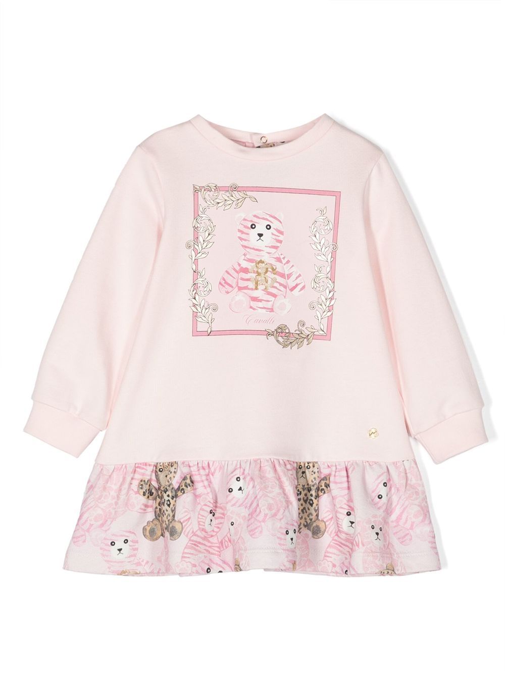 Roberto Cavalli Junior teddy-print sweater dress - Pink